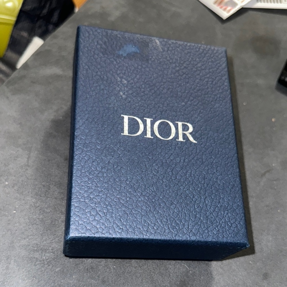 Dior Textured Black Wallet with White Stitching NWOT - Picture 7 of 8